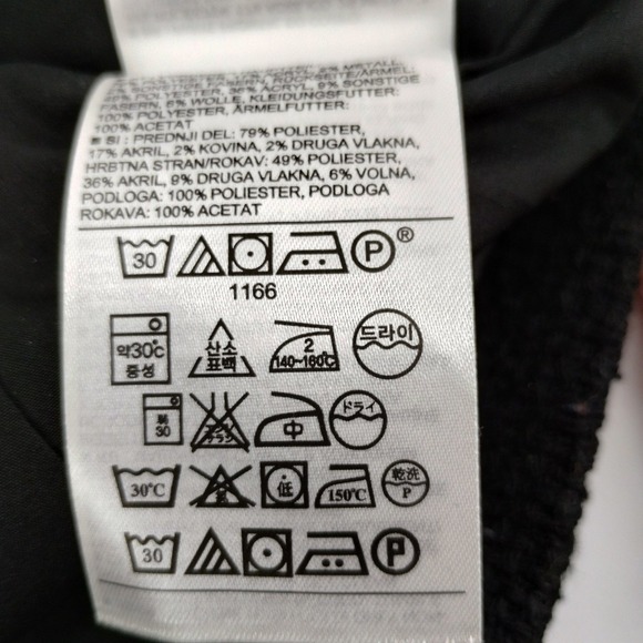 Banana Republic Tweed‎ Moto Jacket Blazer Black Faux Leather Trim Size 4 - Picture 15 of 15